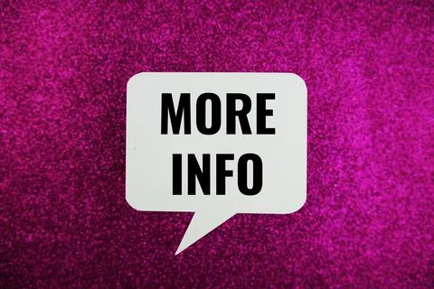 More Info text message written on white bubble speech Foto stock