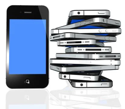 More iPhone 4s isolated on white Stock Illustration