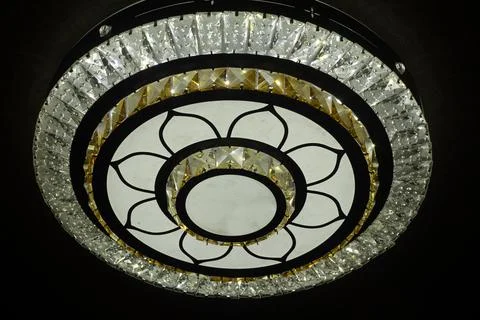 More modern ceiling ceiling with embedded lights and stretched ceiling insert Foto stock