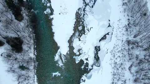 More og Romsdal Winter River Landscape,  Aerial Drone Footage Stock Footage 315469814