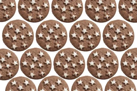More than one biscuit in white background Stock Photos