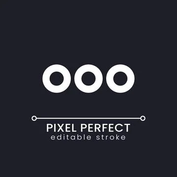 More options button pixel perfect white linear ui icon for dark theme 스톡 일러스트