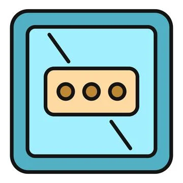 More options menu button line icon Illustrazione stock