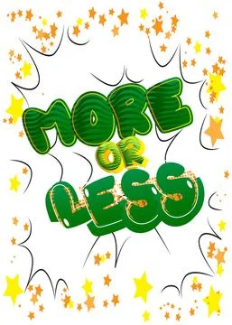 More or Less. Comic book word text on abstract comics background. Retro pop a Ilustración de archivo