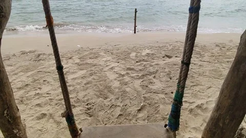 More pleasant in the beach with beach pendulum for pleasure holiday 스톡 동영상 243628930