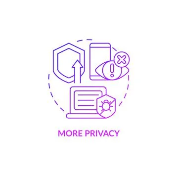 More privacy purple gradient concept icon Stock Illustration