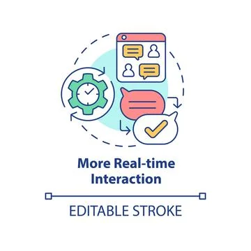 More real-time interaction concept icon Stock Illustration