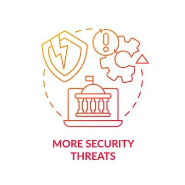 More security threats red gradient concept icon Illustrazione stock