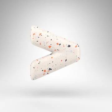 More than symbol on white background. 3D sign with terrazzo pattern texture. イラスト素材