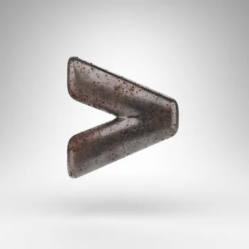 More than symbol on white background. Rusty metal 3D sign with oxidized textu Stock Illustration