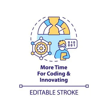 More time for coding and innovation concept icon イラスト素材