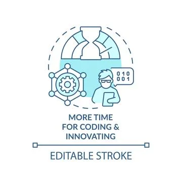 More time for coding and innovation turquoise concept icon Stock-Illustration