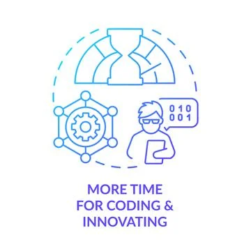 More time for coding and innovation blue gradient concept icon Stock-Illustration