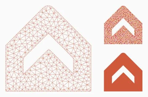 More Vector Mesh 2D Model and Triangle Mosaic Icon Illustrazione stock