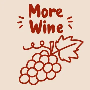 More Wine Grapes and Leaf Doodle Stock Illustration