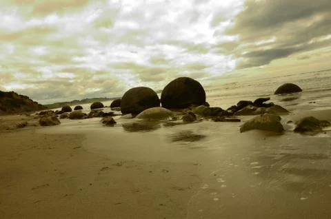 Moreaki beach Stock Photos