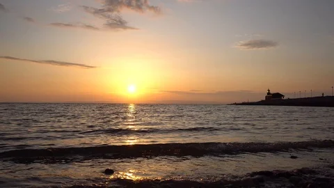 Morecambe sunset view Stock Footage 90825300
