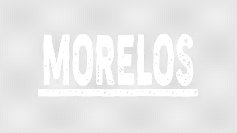 Morelos. White animated text. Transparent Alpha channel, 4K. Stock Footage 154885209