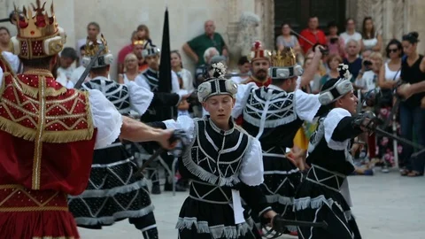 Moreska sword dance Stock-Footage 95285067