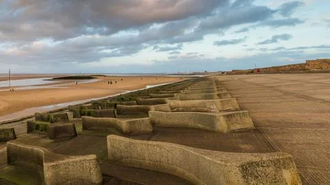 Moreton Beach panorama Stock Photos