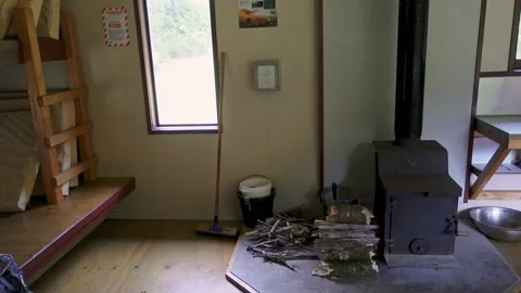 Morgan Hut interior, Nelson Lakes National Park, New Zealand. Stock Footage 167619238