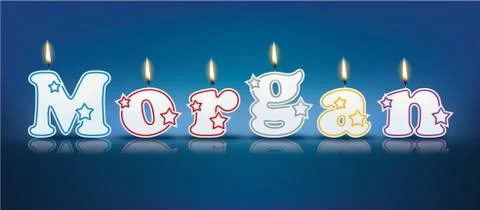 Morgan written with burning candles Stock Illustration
