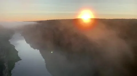 Morging over a river Stock Photos
