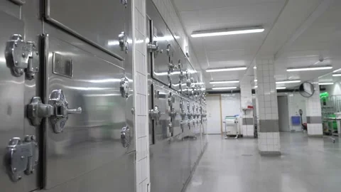 Morgue doors push in Stock Footage 165442582