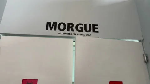 Morgue entry doors Stock Footage 229754961