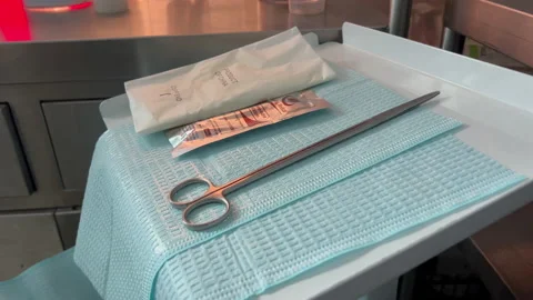 Morgue, surgical scissors Stock Footage 229749543