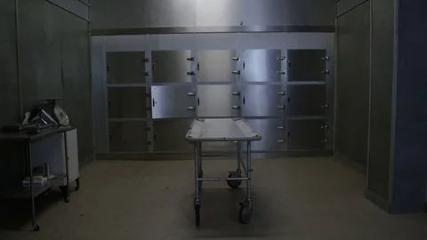 Morgue   tilt down to empty scene Stock-Footage 72968776