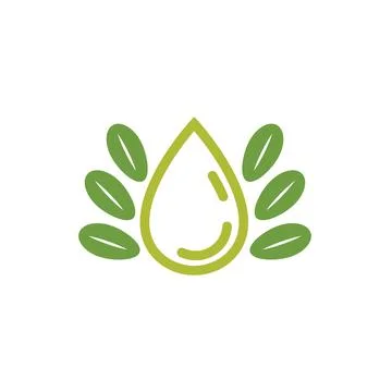 Moringa oil logo icon vector concept design template Illustrazione stock
