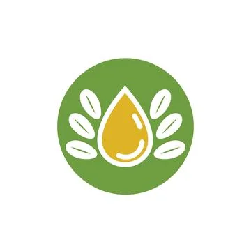 Moringa oil logo icon vector concept design template Illustrazione stock