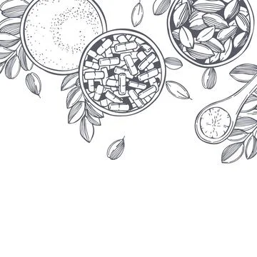 Moringa oleifera.  Vector  illustration. Stock Illustration