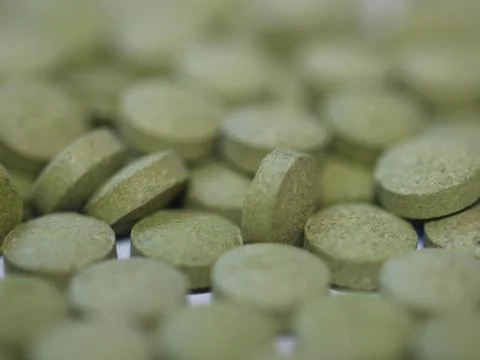 Moringa tablets 스톡 사진