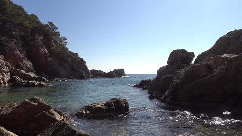 In the Morisca cove of Tossa de Mar, Costa brava Stock Footage 111423103