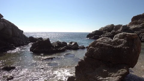 In the Morisca cove of Tossa de Mar, Costa brava Stock Footage 111424615