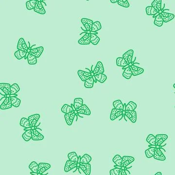 Mormon metalmark insect line vector seamless pattern Stock Illustration