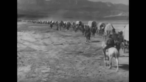 Mormon pioneers led by Brigham Young rea... | Stock Video | Pond5