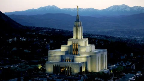 Mormon Temple of  Church of Jesus Chirst, in Draper Utah 4k Stock Footage