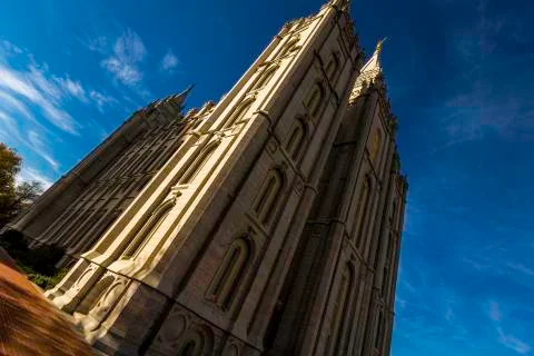 Mormon Temple During Spring Stock Photos