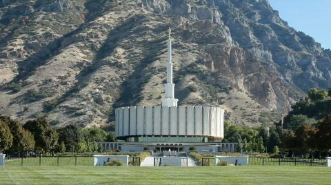 Mormon Temple Provo front P HD 3658 Stock Footage 533095