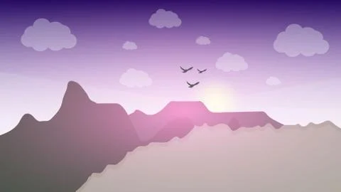 Morning Background in Violent Gradient Landscape Stock Illustration