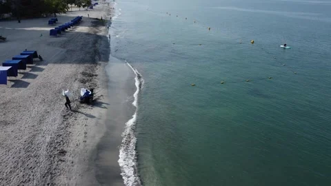 A morning at the beach Stock Footage 243227342