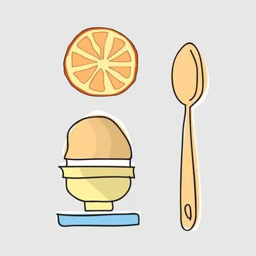 Morning breakfast with egg Stock Illustration