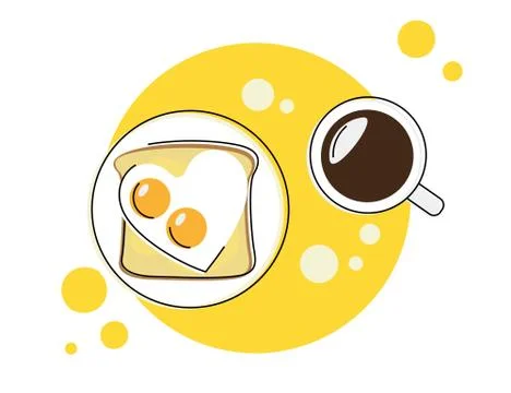 Morning breakfast round icon Stock Illustration
