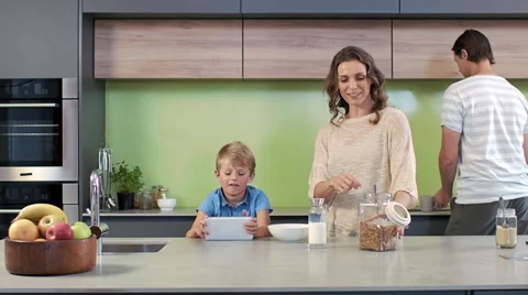 Morning breakfast routine Stock Footage 60789245