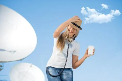 Morning broadcast. Stock Photos