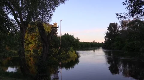 Morning Bug River - the border between the USSR and Poland Stock Footage 60374852