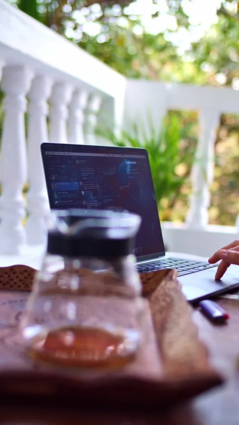 Morning checking email at the computer Stock Footage 258099757